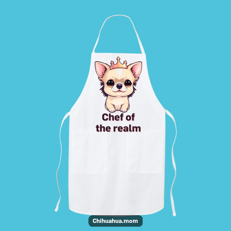 Funny Chihuahua Crown Apron: Rule the Kitchen, Gift Accessory