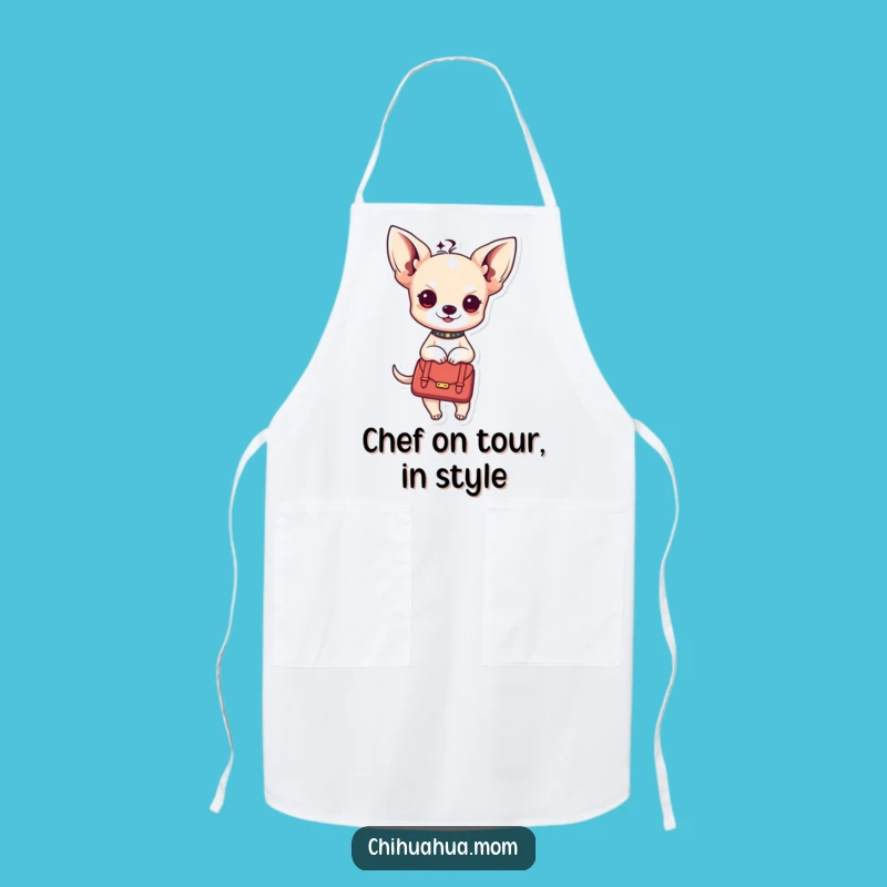 Funny Kawaii Chihuahua Lady Apron: Chic Kitchen Companion, Stylish Funny Gift