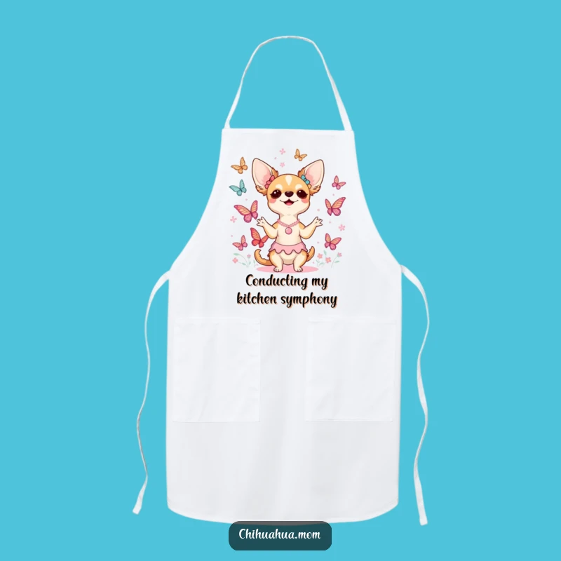 Funny Chihuahua Lady Butterfly Choir Apron - Cook & Conduct with Joy!