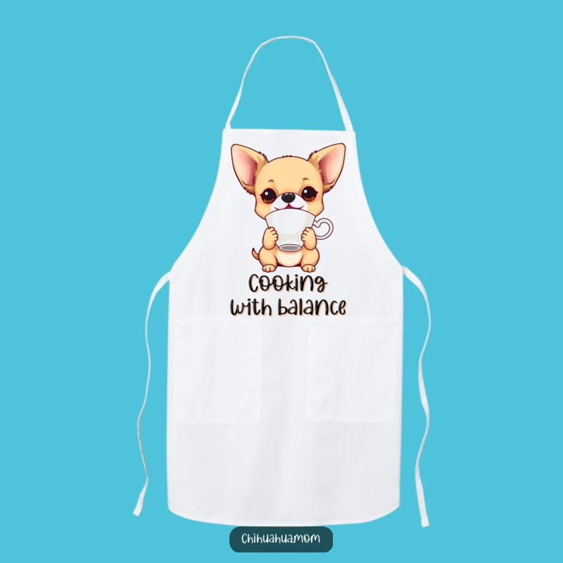 Funny Balancing Chihuahua Apron - Chef Dog Trick Kitchen Gift