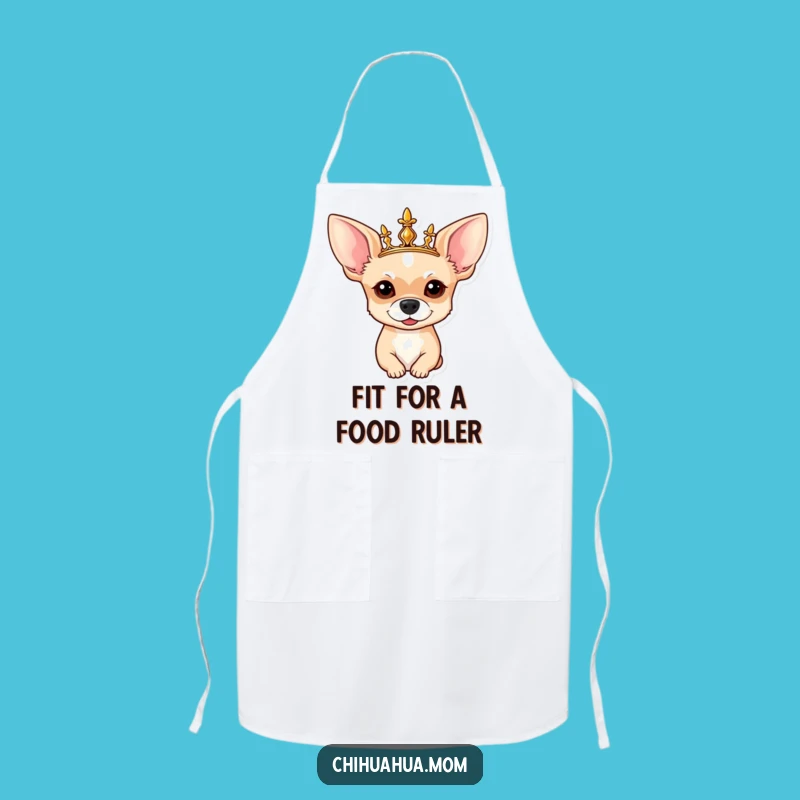 Funny Chihuahua Chef Apron: Crowned Royal Cook - Kitchen Gift