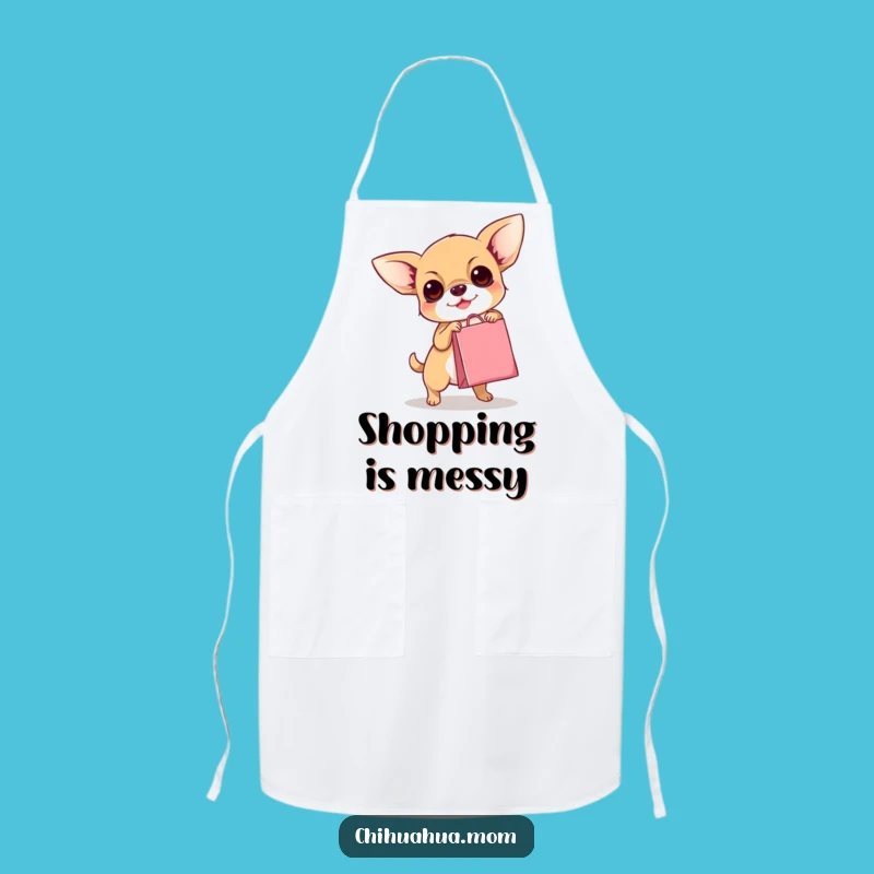 Funny Chihuahua Chef Apron: Hilarious Dog's Shopping Mission, Perfect Kitchen Funny Gift!