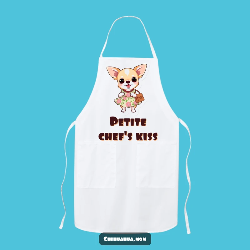 Funny Chihuahua Dress Apron: Cook in Floral Fashion