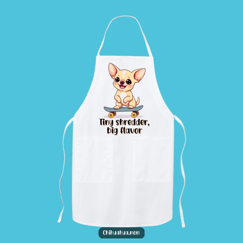 Funny Chihuahua Skateboarder Apron: Cook Up Laughs in the Kitchen with This Tee