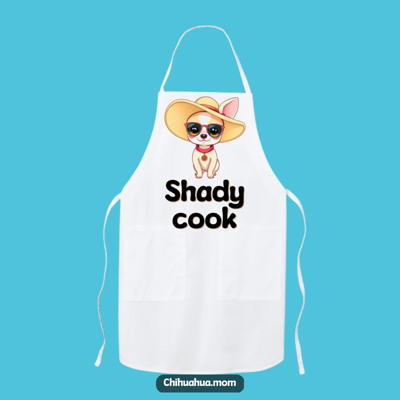 Funny Chihuahua Woman Apron: Large Sun Hat Style, A Hilarious Accessory for Small Dog Lovers
