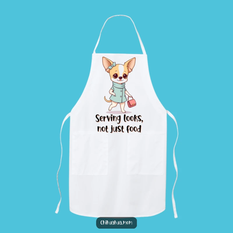 Funny Fashionable Chihuahua Woman Apron - Cook with Couture!