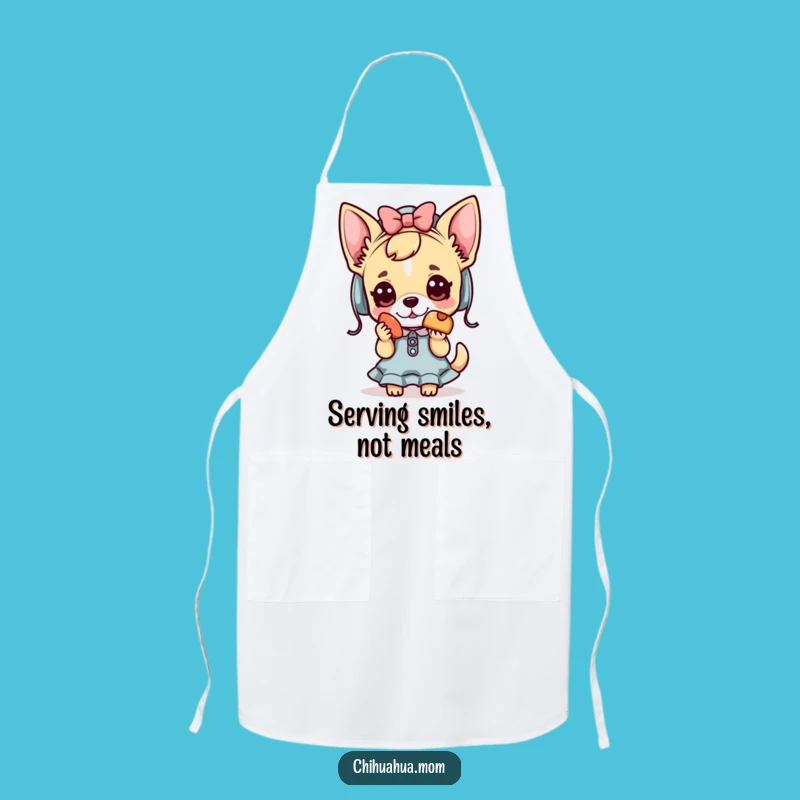 Funny Kawaii Chihuahua Lady Apron: Kitchen Treat Master, Whimsical Funny Gift