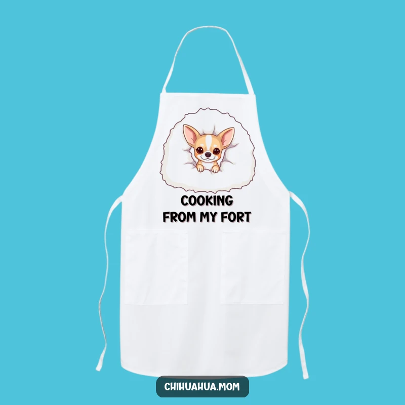 Funny Peekaboo Chihuahua Apron: Cook with Cozy Charm!