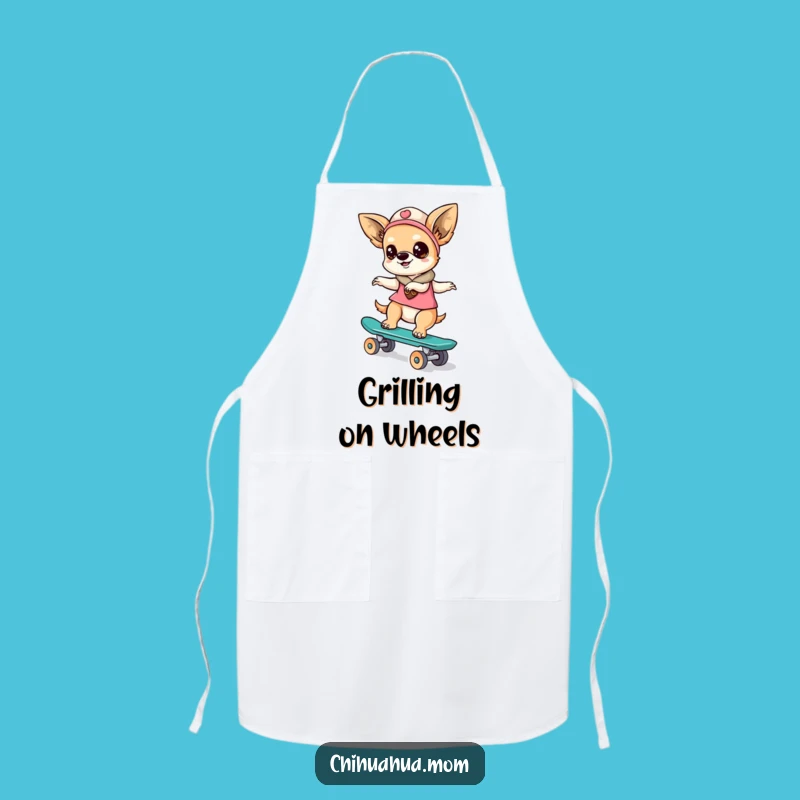 Funny Kawaii Chihuahua Lady Apron: Skater Kitchen Fun - Great Funny Gift!