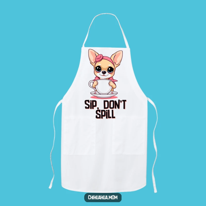 Funny Chihuahua Teacup Apron - Chef Dog Fashion Kitchen Gift