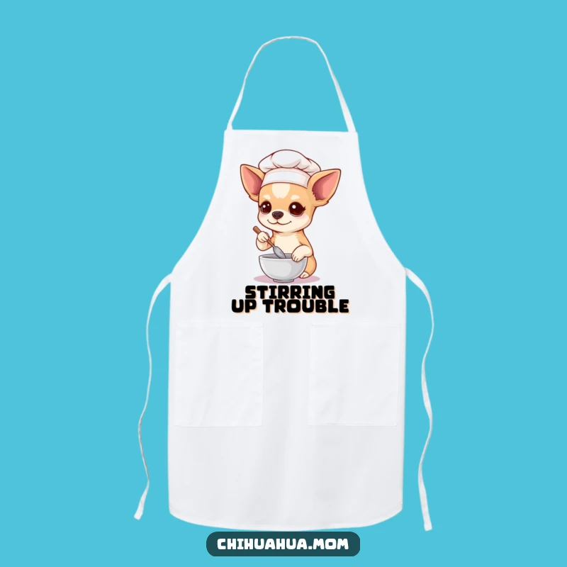 Protect your outfit from kitchen mishaps with this adorable and funny chihuahua apron. Ready to whisk up some fun!