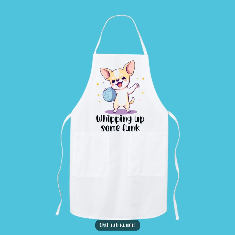 Funny Chihuahua Chef's Disco Apron - Hilarious Dog Kitchen Gift