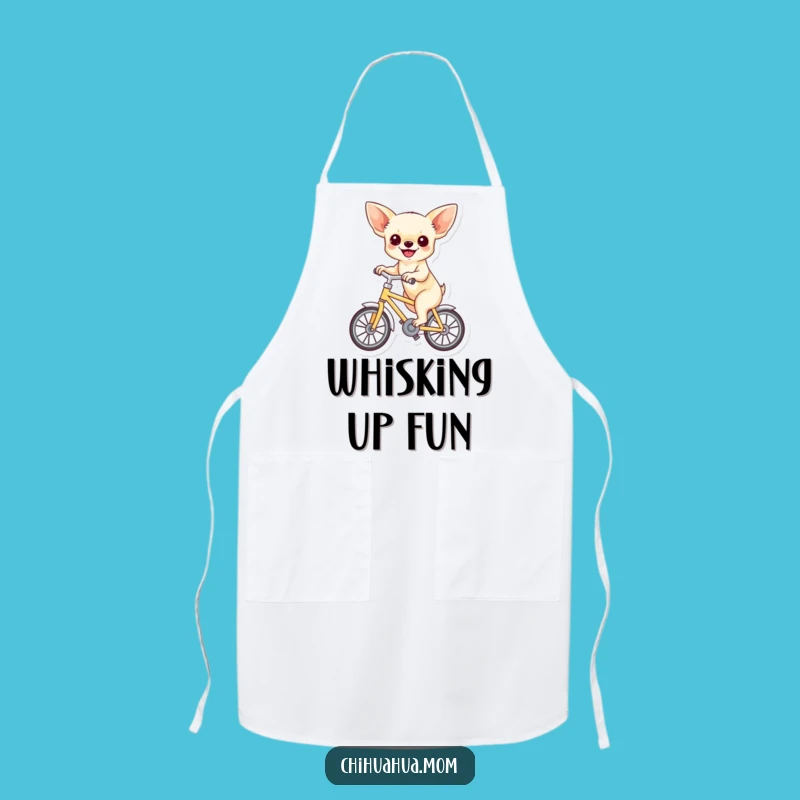 Funny Chihuahua Bicycle Apron: Kitchen Fun & Humorous Pet Gift