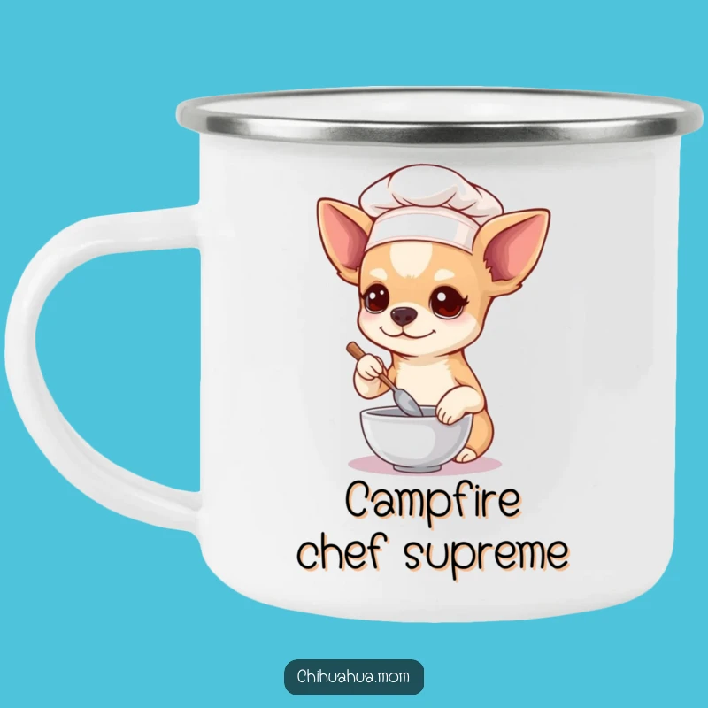Funny Chihuahua Chef Camping Mug: Adventure Ready Chef!