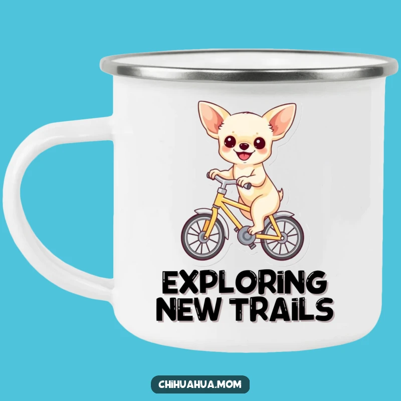 Adventure Bound Funny Chihuahua Bicycle Camping Mug: Outdoor Humor Gift