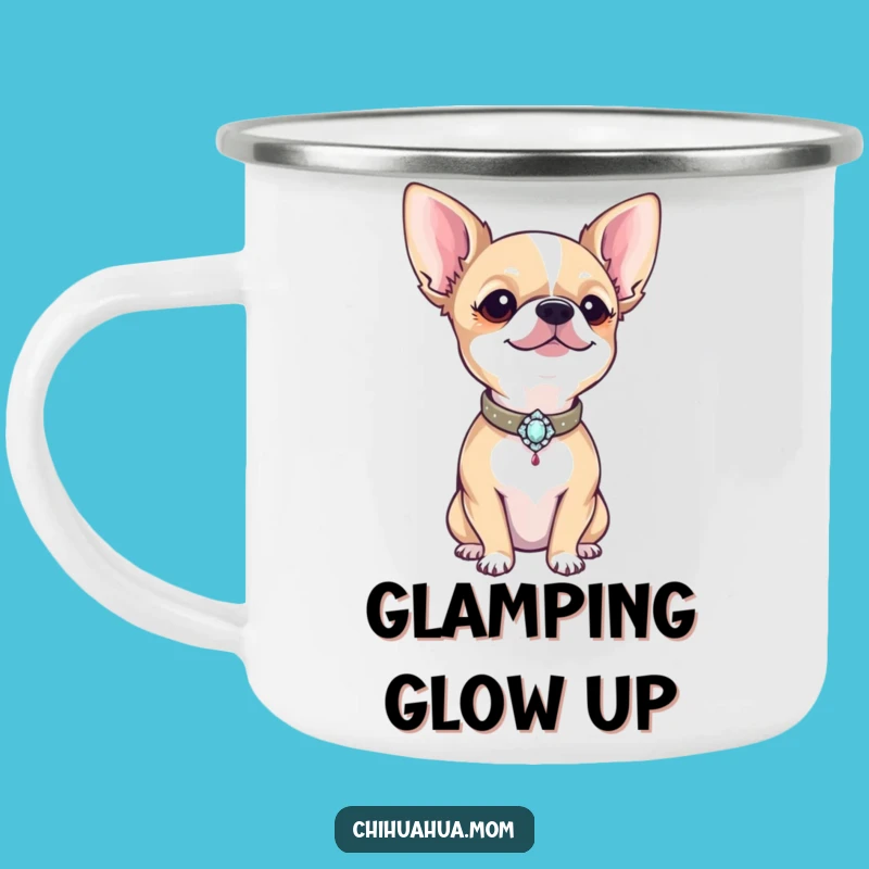 Funny Chihuahua Camping Mug: Sparkly Collar Outdoor Mug, Hilarious Gift