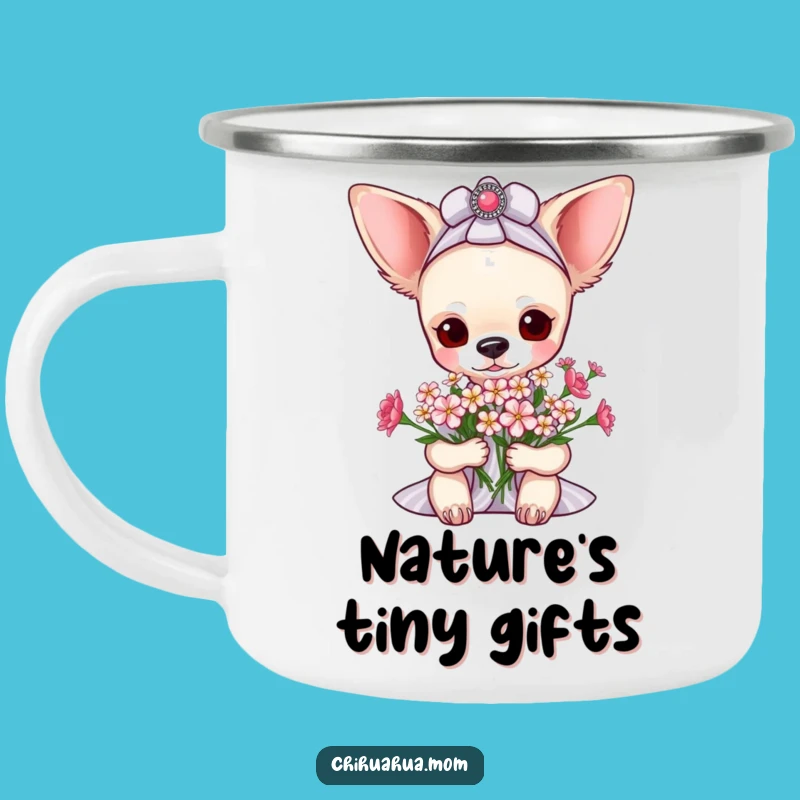 Funny Pampered Chihuahua Lady Camping Mug - Floral Adventures Gift!