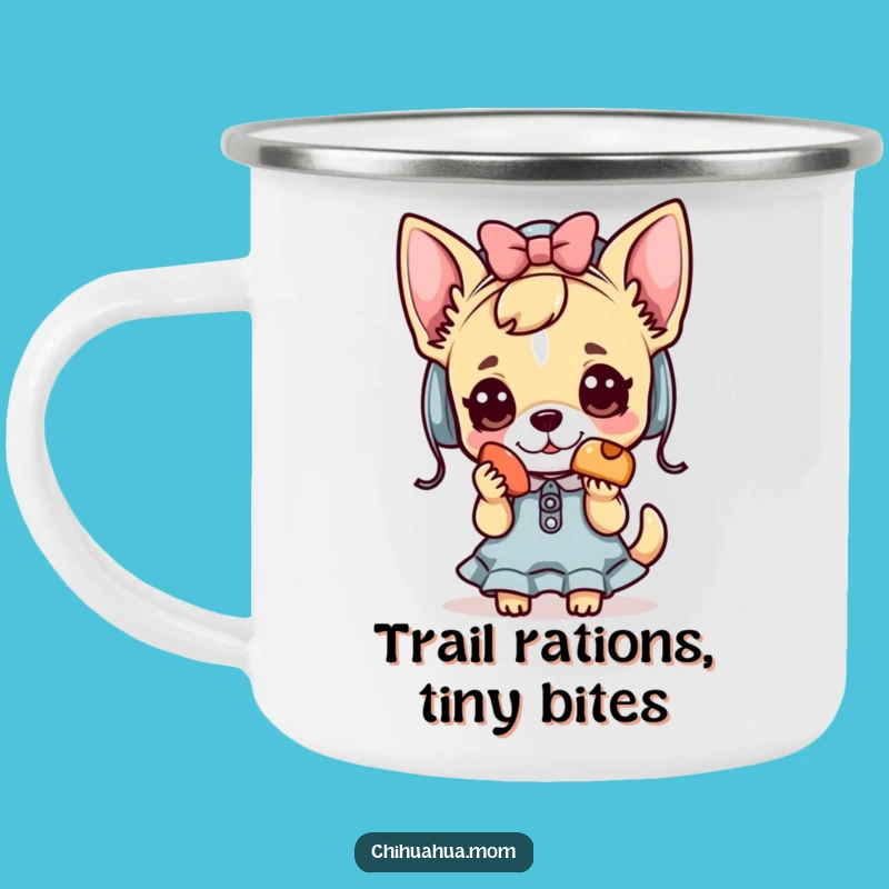 Funny Kawaii Chihuahua Lady Camping Mug: Outdoor Treat Companion, Rugged Funny Gift