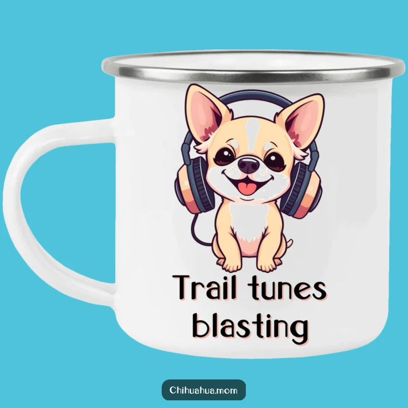 Funny Chihuahua Campfire Mug: Groovy Pup's Tunes Funny Gift for Outdoors!