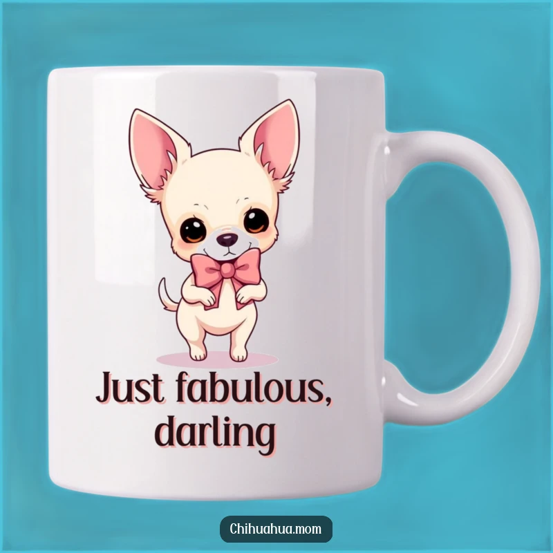 Funny Chihuahua Bow Diva Mug: Fabulous Dog Fashion, Perfect Funny Gift for Pet Lovers!