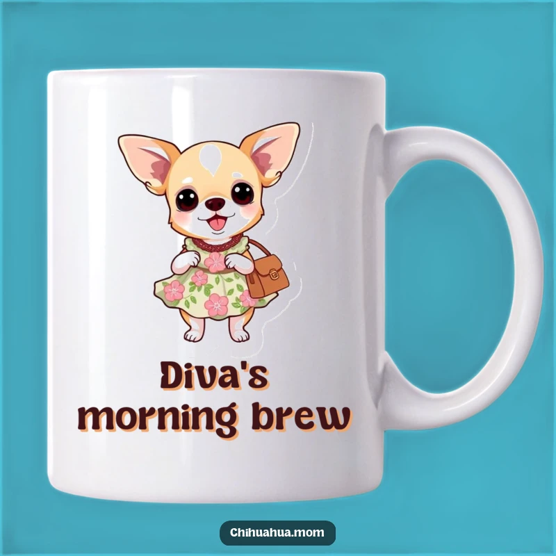Funny Chihuahua Dress Mug: Fashionable Pup, Hilarious Gift for Dog Lovers