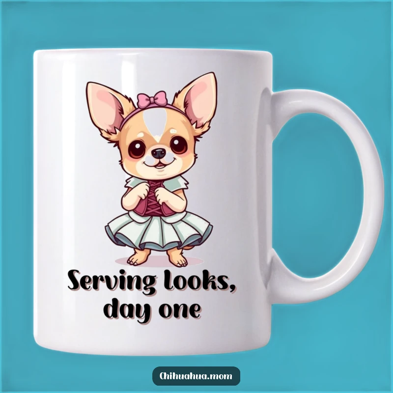 Sip your morning brew with this hilarious mug featuring a chihuahua in a fabulous dress. It's the perfect comedic addition to your kitchen.