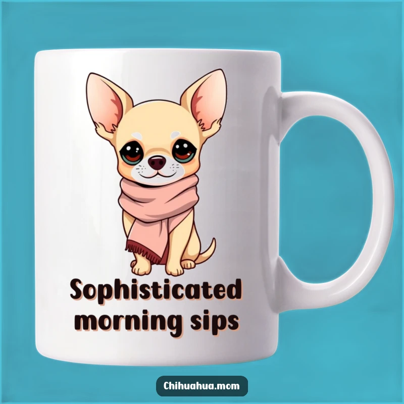 Funny Sophisticated Chihuahua Mug: Elegant Pup Style, Perfect Funny Gift for Classy Dog Lovers
