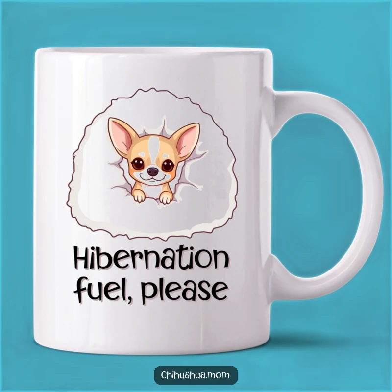 Funny Peekaboo Chihuahua Mug: Cozy Dog Hiding Gift!