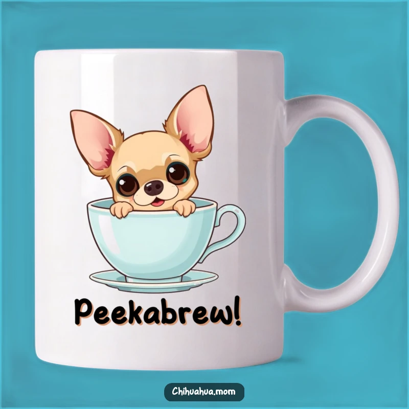 Funny Chihuahua Teacup Mug: Curious Pup Peeks Out, Perfect Quirky Gift!