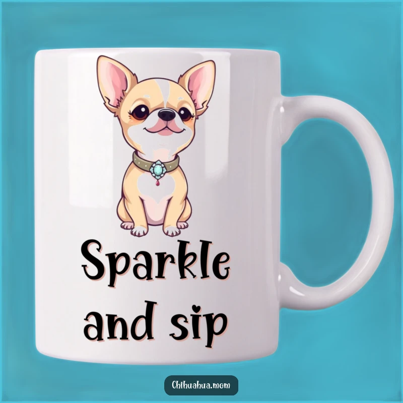 Funny Proud Chihuahua Mug: Sparkly Collar Dog Gift for Chihuahua Lovers