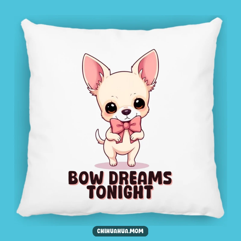Funny Chihuahua Glam Pillow: Cozy Bow Diva Decor, Perfect Chic Funny Gift!