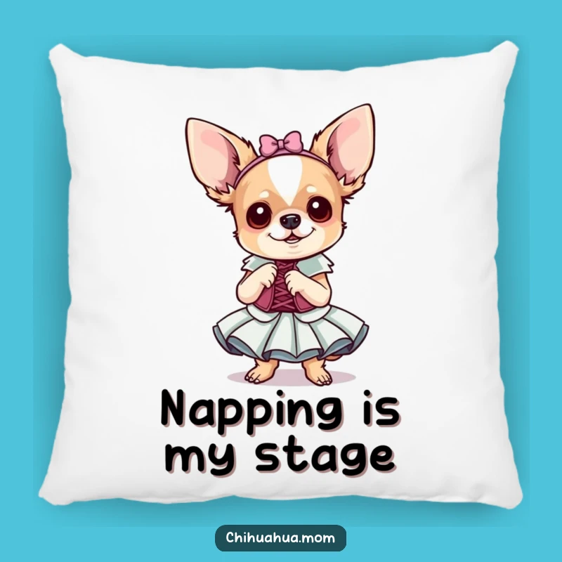 Comfy Funny Chihuahua Fancy Dress Pillow: Dramatic Dog Accent!