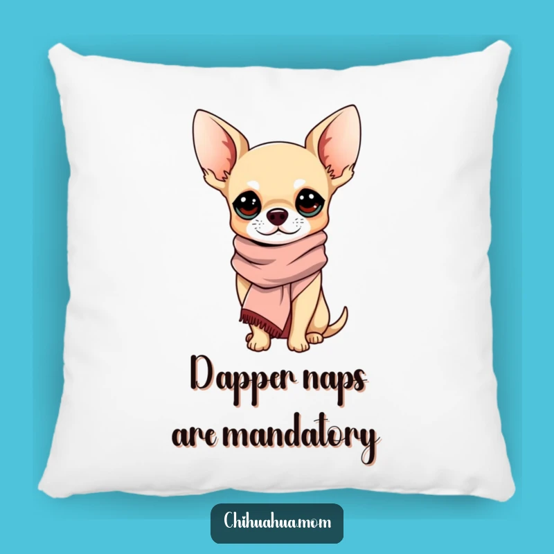 Funny Sophisticated Chihuahua Pillow: Cozy Chic Pup Comfort, Charming Funny Gift for Style Lovers