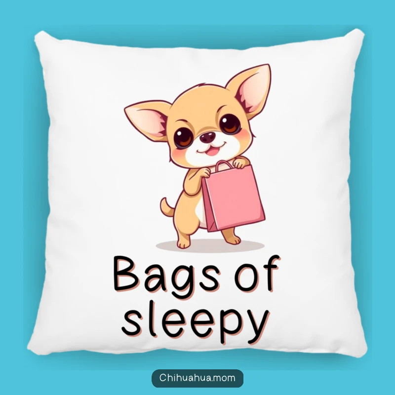 Funny Chihuahua Accent Pillow: Hilarious Dog Shopping Decor, Cozy Comfy Funny Gift!