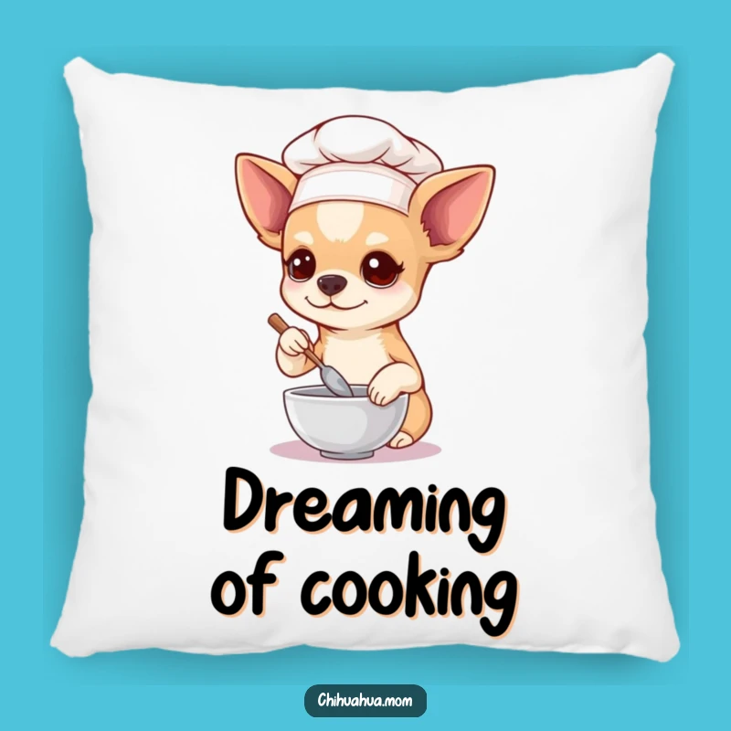 Funny Chihuahua Chef Pillow: Cozy Culinary Decor Accent!