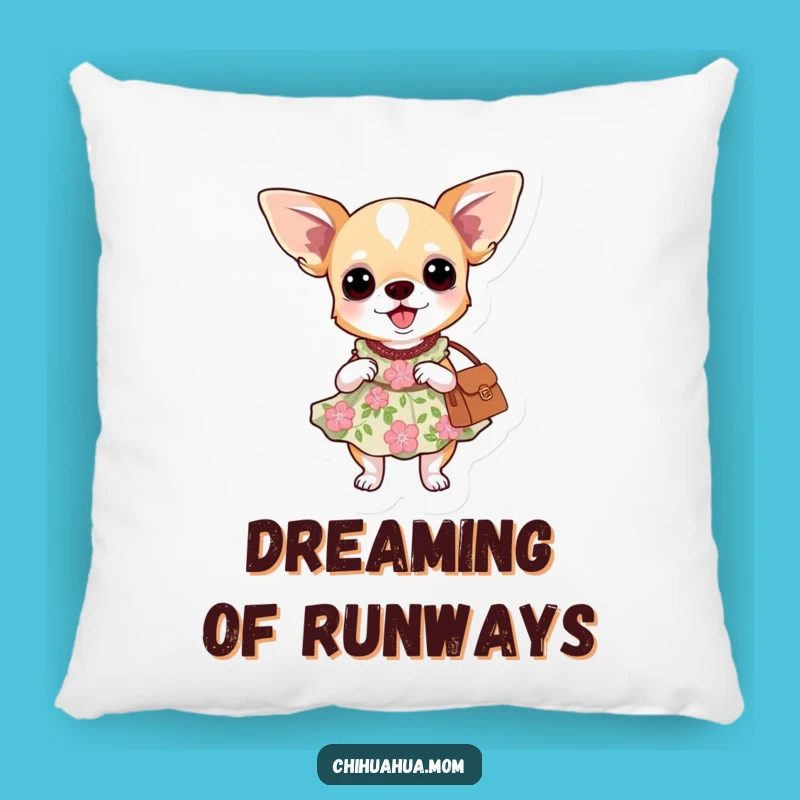 Funny Chihuahua Dress Pillow: Cozy Floral Comfort, Hilarious Accent