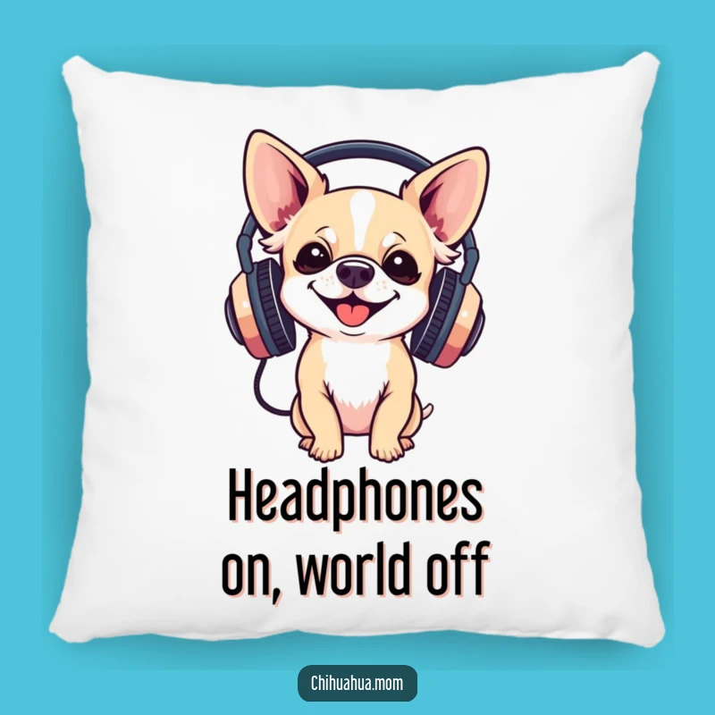 Funny Chihuahua Pillow: Cozy Beats with This Groovy Pup's Funny Gift!