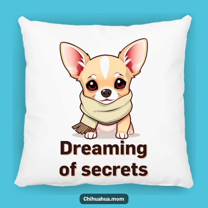 Funny Chihuahua Pillow: Cozy Comfort with a Silly Scarf Pup, Perfect Funny Gift!