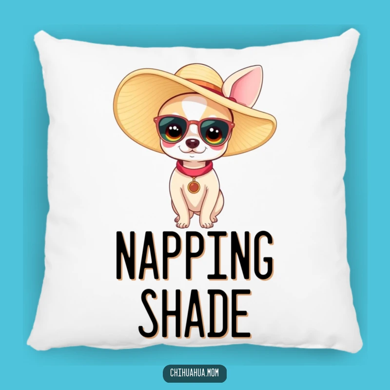 Funny Chihuahua Woman Pillow: Large Sun Hat Style, Comfy & Hilarious Home Accent