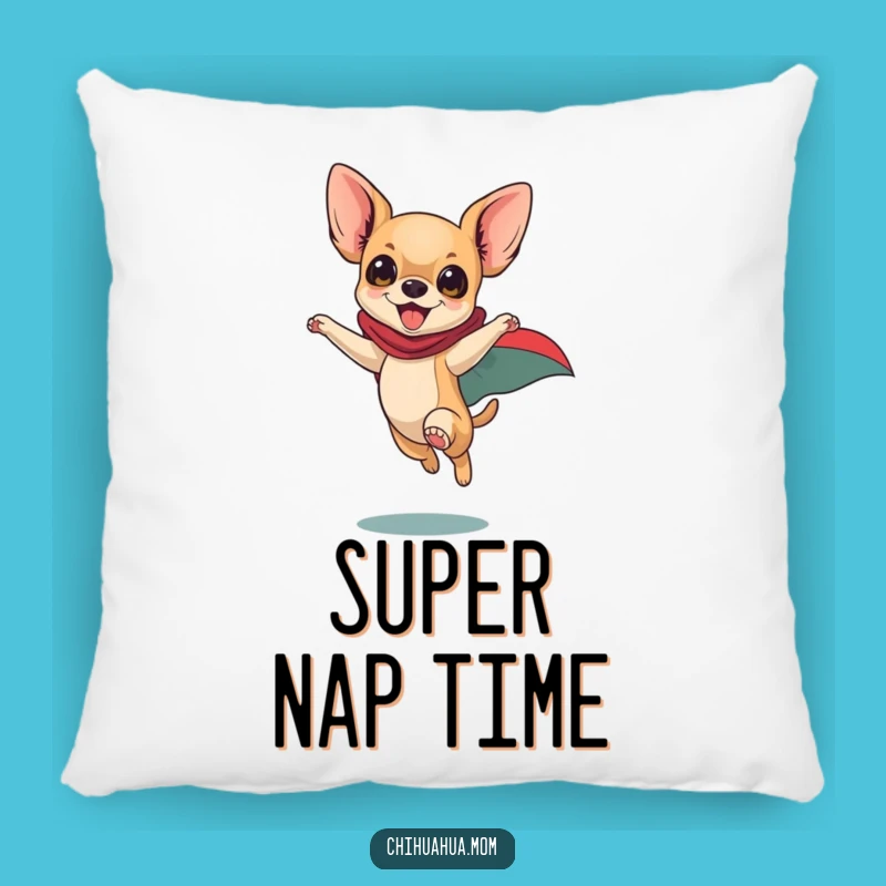 Funny Superhero Chihuahua Pillow: Cozy Dog Hero Comfort, Energetic Accent, Perfect Funny Gift