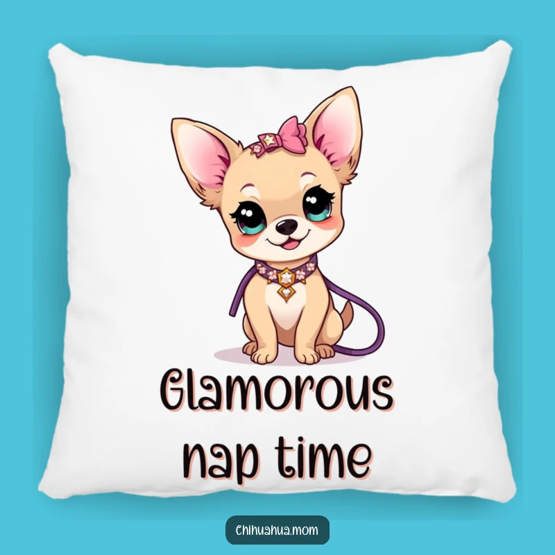 Soft Funny Kawaii Chihuahua Lady Pillow: Sparkle Comfort - Cute Funny Gift!