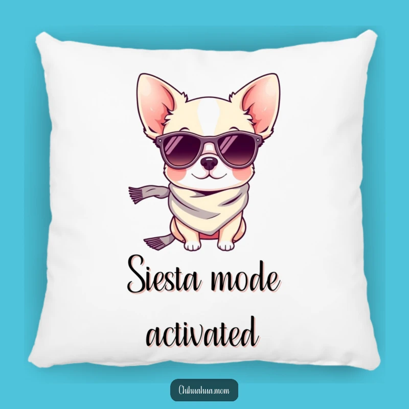 Funny Tiny Chihuahua Sunglasses Pillow: Cozy Comfort with Canine Cool