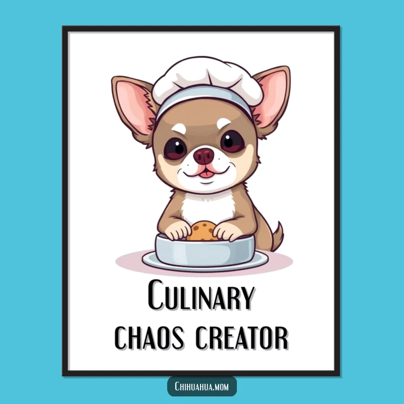 Funny Chef Chihuahua Digital Print: Instant Kitchen Charm!