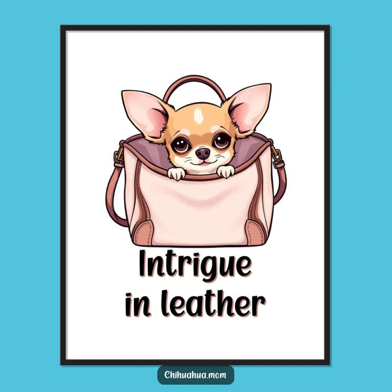 Funny Curious Chihuahua Digital Art: Stylish Pup's Funny Decor
