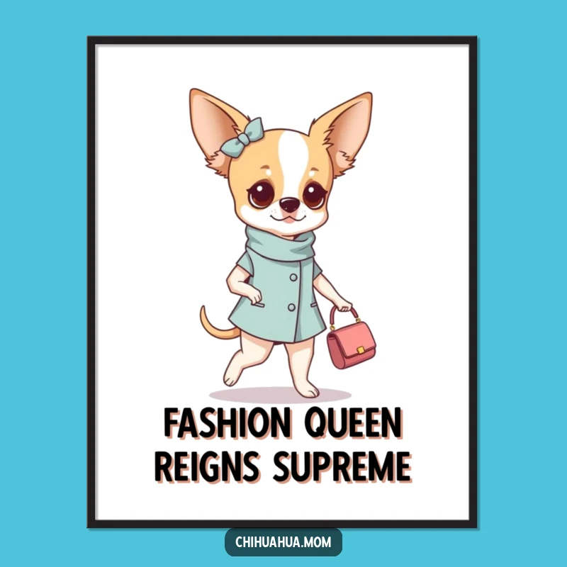 Funny Fashionable Chihuahua Woman Digital Art - Instant Chic Decor!