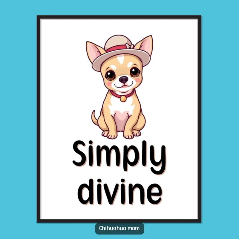 Funny Chihuahua Hat Digital Art: Instant Hilarious Decor for Posh Pups