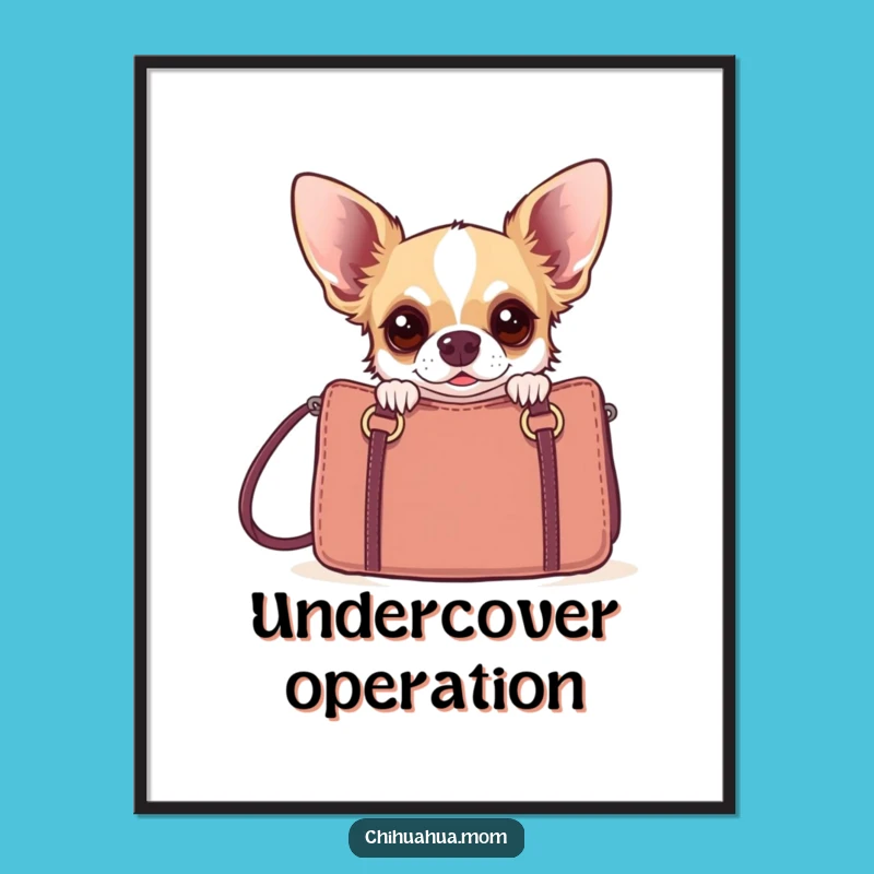 Funny Chihuahua Digital Art: Startled Dog Wall Decor, Hilarious Gift Download