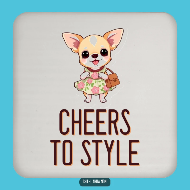 Funny Chihuahua Dress Coasters: Protect Surfaces with Floral Flair