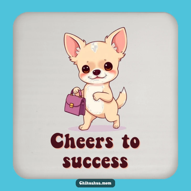 Funny Chihuahua Handbag Coaster Set: Stylish Protection with Humor