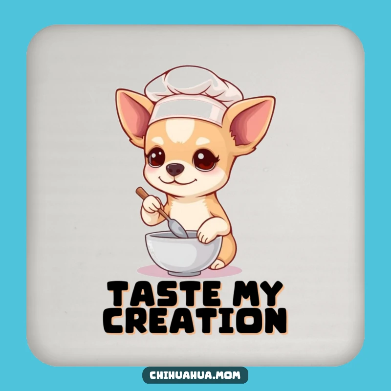 Funny Chihuahua Chef Coasters: Protect Surfaces With Culinary Charm!